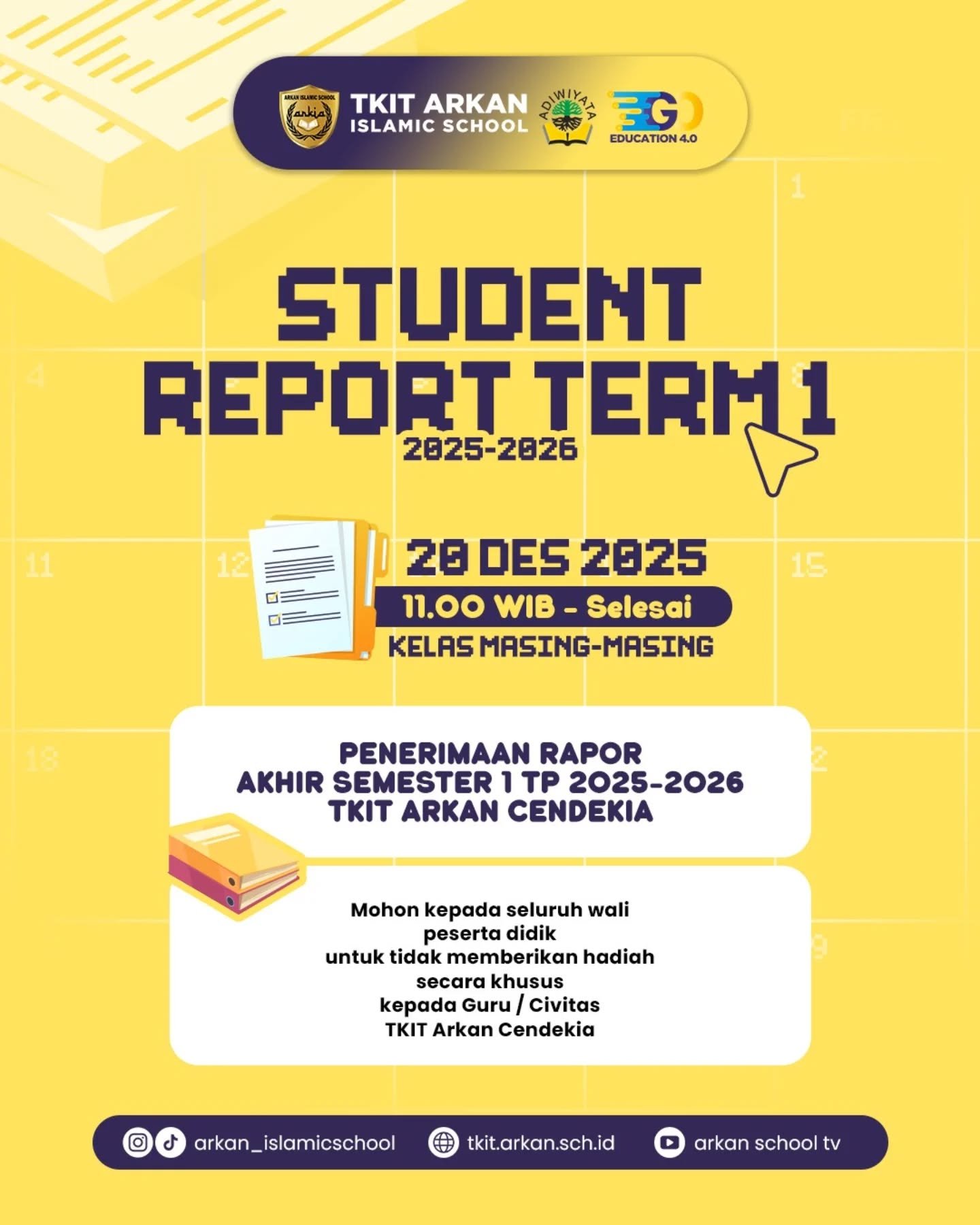 BismillahirrahmanirrahimSemoga dimudahkan acara pembagian rapor hari esok 🥰#paud #sekolahsehat #sekolahdigital #sekolahislamterpadu #sekolahramahanak