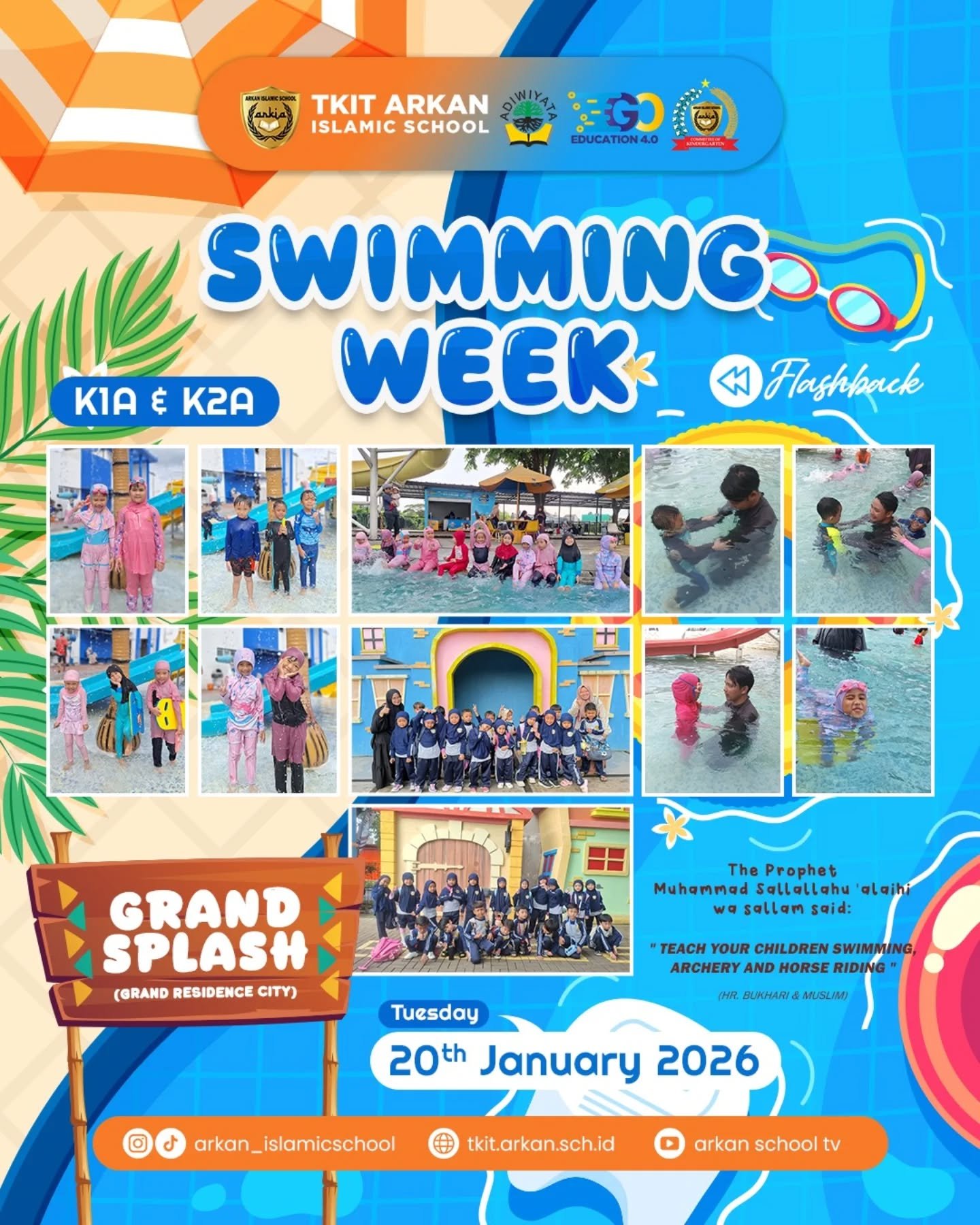 Swimming week K1A & K2A 🥳🥳🥳#sekolahislamterpadu #sekolahramahanak #sekolahbekasi #sekolahtk #sekolahdigital