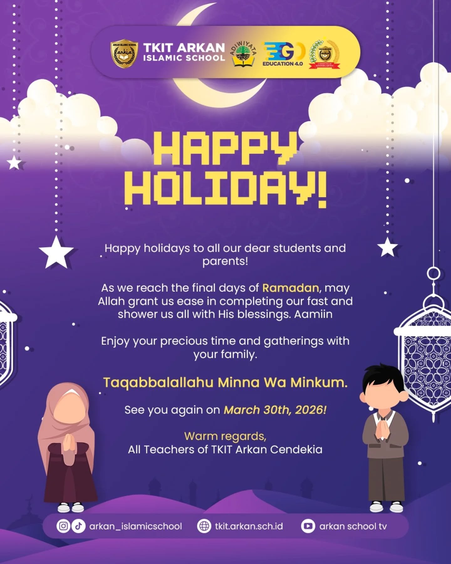 Happy Holidays friends, see you in Syawal Insyaa Allaah 🥰