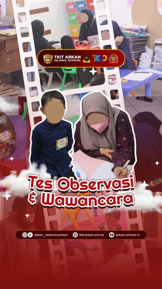 Assalamu'alaikum warahmatullahi wabarakatuh 🌙✨Ayah Bunda yang dirahmati Allah,
Alhamdulillah, kegiatan Observasi dan Wawancara SPMB TKIT Arkan Cendekia telah terlaksana dengan lancar. 🚀Kami mengucapkan jazakumullahu khairan katsiran kepada Ayah Bunda atas waktu, kehadiran, dan kepercayaan yang telah diberikan. Terima kasih juga kepada Ananda Shalih-Shalihah yang telah mengikuti rangkaian kegiatan dengan penuh semangat. Senang sekali bisa mengenal Ananda lebih dekat! 🌟Mohon Ayah Bunda berkenan menunggu kabar hasil observasi dan wawancara selanjutnya ya.📢 INFO PENDAFTARAN
Pendaftaran Gelombang 1 jenjang TK masih dibuka! Kuota terbatas, yuk ajak keluarga, sahabat, dan tetangga yang ingin Ananda-nya tumbuh menjadi generasi Qur'ani, cerdas, dan berkarakter bersama TKIT Arkan Cendekia. 🪐Semoga Allah senantiasa memudahkan setiap langkah kebaikan Ayah Bunda dan Ananda. Aamiin. 🤲Wassalamu'alaikum warahmatullahi wabarakatuhSalam hangat,
Panitia SPMB TKIT Arkan Cendekia